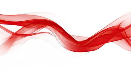 Poster - Abstract red curve design on a clean white background, featuring smooth and flowing lines. Ideal for modern graphics, presentations, and creative projects.