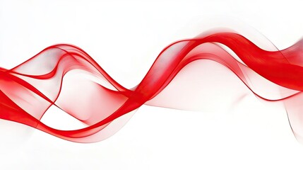 Poster - Abstract red curve design on a clean white background, featuring smooth and flowing lines. Ideal for modern graphics, presentations, and creative projects.