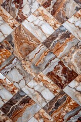 Wall Mural - Polished marble tiles with a rich earthy texture.