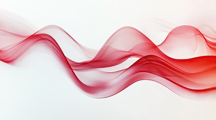 Poster - Abstract visual of red and white stripes flowing across a gradient white background. Clean and contemporary design for marketing materials and digital content.