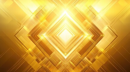 Fototapete - Beautiful abstract design with golden geometric shapes and a radiant golden gradient background, perfect for elegant and upscale graphic elements.