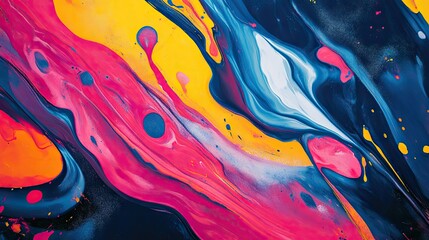 Poster - Bold and vibrant abstract background with dynamic color splashes. Great for adding a touch of creativity to presentations, posters, and online content.