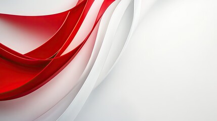 Poster - Clean white background with a dynamic red curve adding a touch of elegance and modernity. Ideal for sleek business presentations, advertising, and design projects.