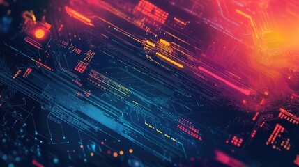 Poster - Digital abstract background for Big Data featuring futuristic technology and hand-drawn art. Emphasizes data mining and management concepts. Great for tech presentations and graphics.