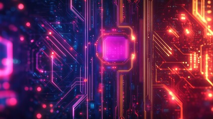 Poster - Digital Artificial Intelligence concept with electric circuit patterns and tech design. Suitable for logos, social media, and mobile apps. Emphasizes a futuristic machine learning aesthetic.