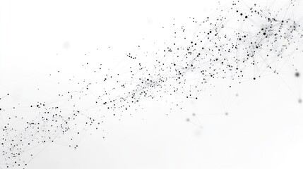 Poster - Digital connection network with dots and plexus lines on a clean white backdrop. A modern, abstract design representing data analysis and technological systems.