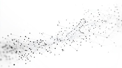 Poster - Digital technology network with connection dots and lines on a clean white background. A representation of data analysis, big data, and the internet of things.