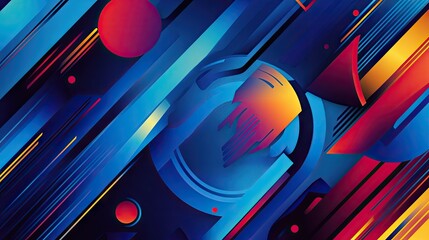 Poster - Dynamic blue abstract background with bold color contrasts and geometric shapes. Perfect for high-energy visuals, creative projects, and modern advertising.