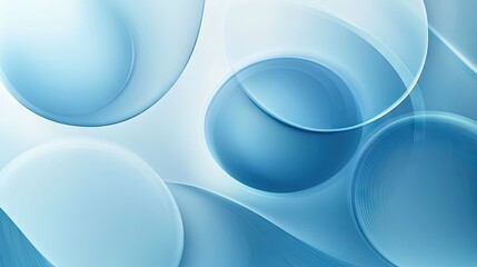 Poster - Elegant blue gradient round shapes with Neumorphism style. Light and clear abstract background, ideal for stylish banners and posters.