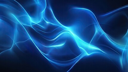Poster - Futuristic abstract background with glowing, curved blue lines that exude a high-tech feel. Ideal for use in technology concepts, business banners, and modern design.