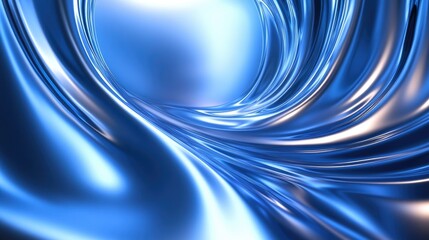 Poster - Futuristic abstract background with glowing, curved blue lines that exude a high-tech feel. Ideal for use in technology concepts, business banners, and modern design.