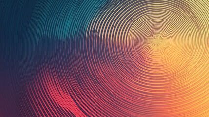 Poster - Futuristic circle gradient with abstract rings creating a ripple effect. Geometric stripe pattern suitable for technology design, advertising, web, and social media.