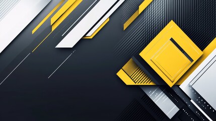 Aufkleber - Futuristic vector illustration of yellow-grey triangle arrows on a sleek, abstract background. The design incorporates geometric shapes with plenty of blank space for customization.