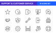© artnazu - Support and customer service outline style modern icons set. Customer Feedback, Response, experience, helpline and technical support icon illustration