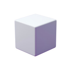 Poster - A white cube with purple on it