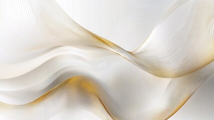 Leinwandbilder - High-end abstract vector design with golden lines gracefully set against a white background, embodying a sense of luxury and sophistication.