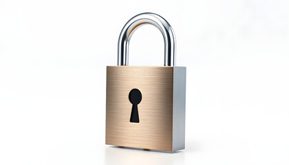 Sticker - Locked metal padlock isolated on transparent background, concept of login password security and secure data account, against web piracy and online fraud, protection symbol of device and propiety iso