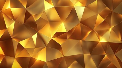 Leinwandbilder - Luxurious gold polygonal background with intricate geometric shapes, creating an abstract vector design that radiates elegance and sophistication.
