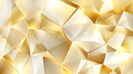 Leinwandbilder - Luxurious gold polygonal background with intricate geometric shapes, creating an abstract vector design that radiates elegance and sophistication.