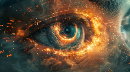 Poster - Create an image of a digital consciousness uploaded into a