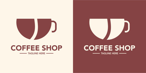 Wall Mural - Creative coffee shop logo design