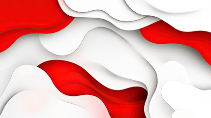 Poster - Modern abstract background design with contrasting red and white elements. Clean lines and bold shapes create a visually engaging and sophisticated look.