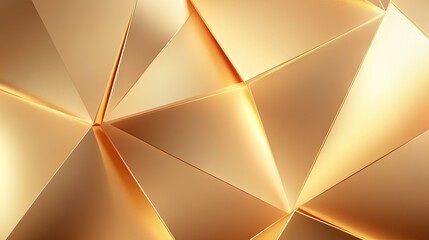 Poster - Modern abstract background featuring golden geometric shapes with a smooth golden gradient, ideal for premium and luxury-themed designs.