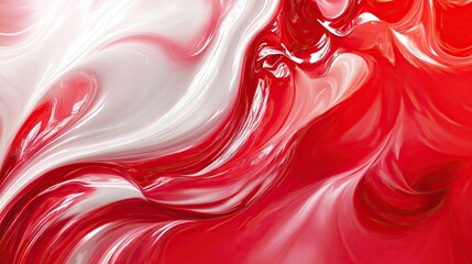 Poster - Modern abstract background with bold red and white swirls creating a dynamic and energetic visual. Perfect for contemporary designs and digital media.