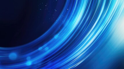 Poster - Modern abstract background with radiant blue curved lines that move and shine. Futuristic technology concept suitable for banners and business applications.