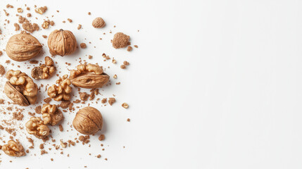 Wall Mural - walnuts isolated on white background