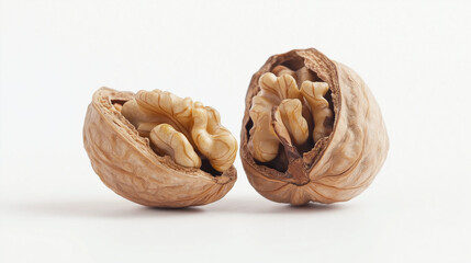 Wall Mural - walnuts isolated on white background