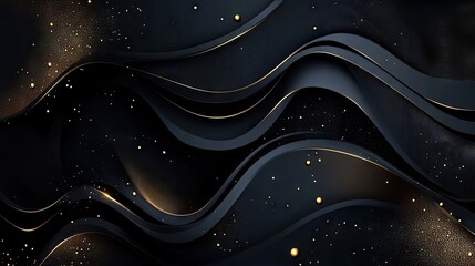 Poster - Modern luxury vector illustration with a black backdrop and intricate golden elements. The abstract design exudes elegance and sophistication, ideal for premium visual content. -