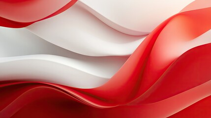 Poster - Modern red and white abstract design template with layered shapes and smooth transitions. A sophisticated background for professional and creative projects. -