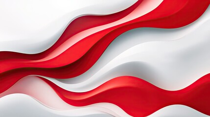 Poster - Modern red and white abstract design template with layered shapes and smooth transitions. A sophisticated background for professional and creative projects. -