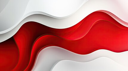 Modern red and white abstract design template with layered shapes and smooth transitions. A sophisticated background for professional and creative projects. -