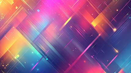 Poster - Multicolored abstract background with a harmonious blend of gradients and geometric patterns. Perfect for modern presentations, artistic projects, and engaging visuals.