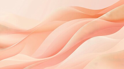 Poster - Peach-colored background with abstract wavy shapes, offering a trendy and elegant design template for your next banner or poster.