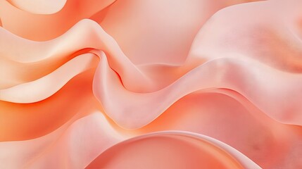 Poster - Peach-colored background with abstract wavy shapes, offering a trendy and elegant design template for your next banner or poster.