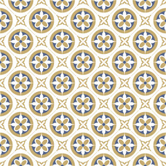 Beige and blue luxury vector seamless pattern. Ornament, Traditional, Ethnic, Arabic, Turkish, Indian motifs. Great for fabric and textile, wallpaper, packaging design or any desired idea.