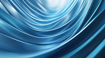 Poster - Shiny blue curved lines on a futuristic abstract background, creating a sleek and modern visual. Suitable for technology themes and business banners.