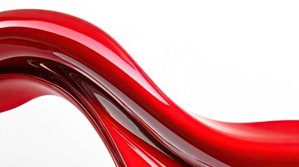 Poster - Smooth and elegant red curve on a white background, creating a refined and modern look. Ideal for use in graphic design, presentations, and high-impact visuals.