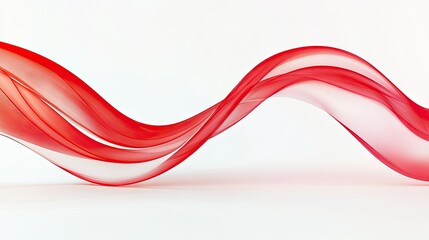 Poster - Smooth and elegant red curve on a white background, creating a refined and modern look. Ideal for use in graphic design, presentations, and high-impact visuals.