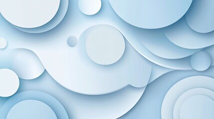Poster - Soft blue gradient round shapes with Neumorphism style. Clean and simple design on a clear background, suitable for any banner or poster.