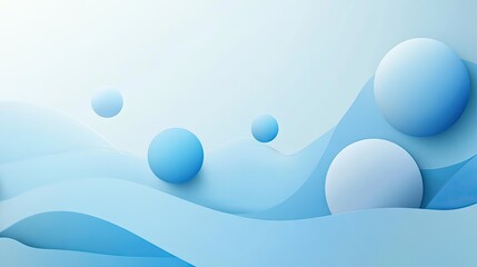 Poster - Soft blue gradient round shapes with Neumorphism style. Clean and simple design on a clear background, suitable for any banner or poster.