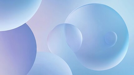 Poster - Soft blue gradient round shapes with Neumorphism style. Clean and simple design on a clear background, suitable for any banner or poster.