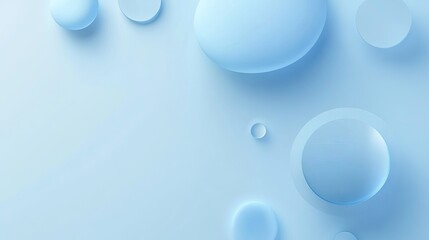 Poster - Soft blue gradient round shapes with Neumorphism style on a clear background. Great for minimalistic banners, posters, and modern visual designs.