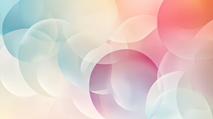 Poster - Soft gradient abstract background with large, translucent circles in a range of pastel colors. Great for stylish website backgrounds and creative design elements.