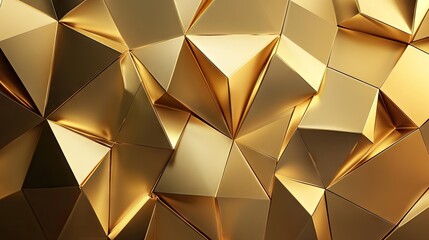 Fototapete - Sophisticated abstract background featuring golden geometric forms and a golden gradient, offering a refined and luxurious visual experience.