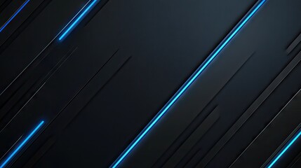 Poster - Sophisticated dark grey backdrop with radiant blue light lines and smooth shadow effects, perfect for a high-end and modern look.