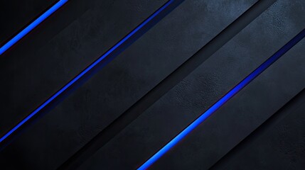 Poster - Sophisticated dark grey backdrop with radiant blue light lines and smooth shadow effects, perfect for a high-end and modern look.